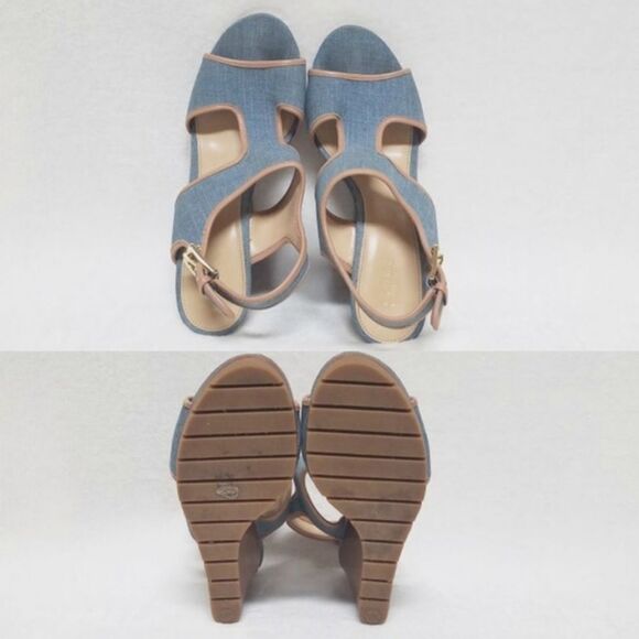 MICHAEL Michael Kors Gillian Washed Denim Wedges - Picture 6 of 9